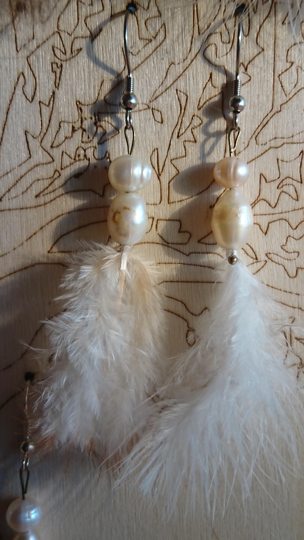 Boucles d'oreilles, santal, wengé, fleur de vie, arbre de vie, pendentif, fleur de lotus, plumes