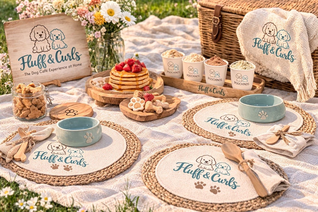 Fluff & Curls picnic set up with pancakes.