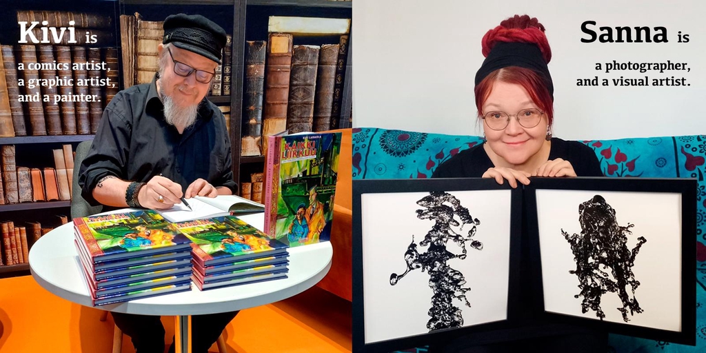 Books, comics, photographs, and original art by Kivi Larmola and Sanna Larmola