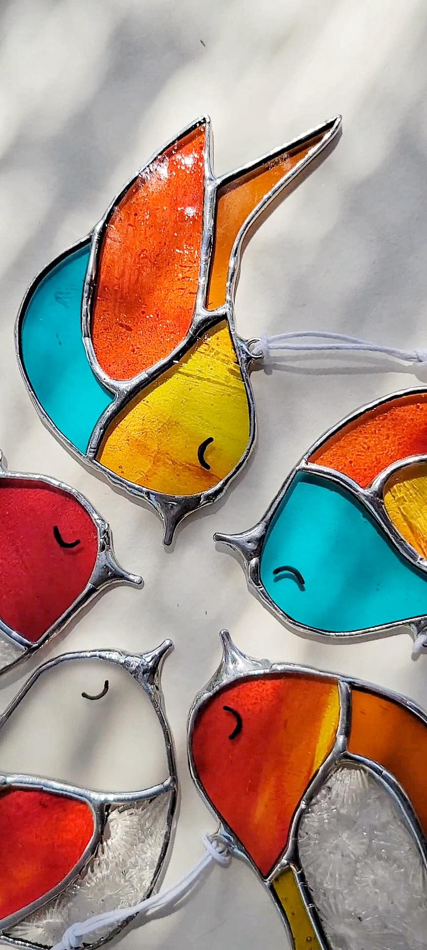 Oiseau verre décoration joie liberté 