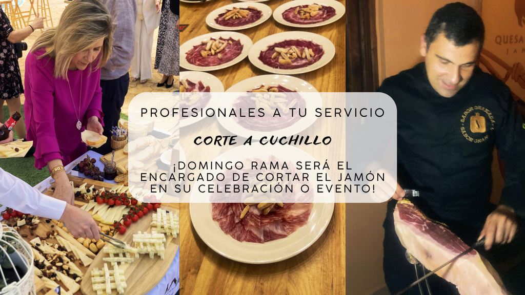 Servicio de cortador de jamón profesional en Granada con Tujamón al Corte, expertos en mesas de quesos y venta de jamones para bodas, empresas y eventos