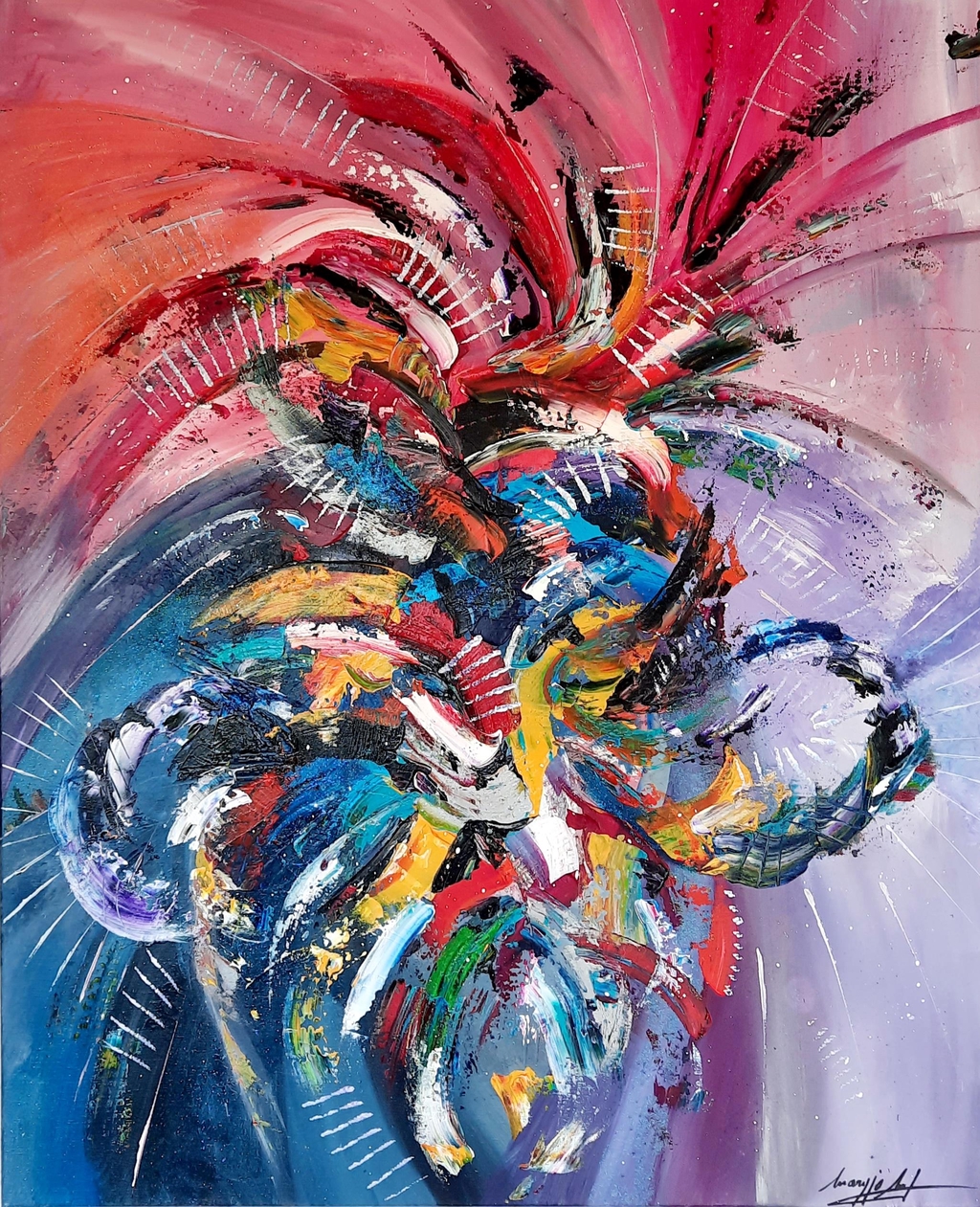 Maryjo : Galerie d' art abstrait . Site officiel présentant toutes les toiles et peinture originale en couleurs .