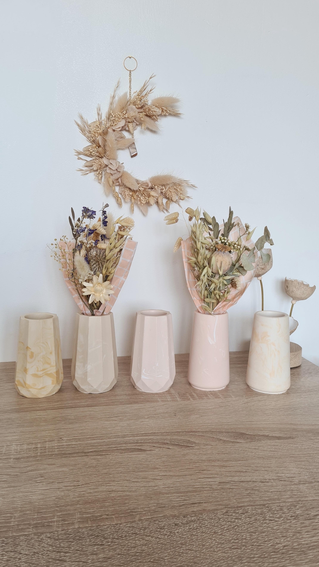 Offre spéciale printemps : compose ton duo vase + fleurs séchées pour fleurir ta décoration intérieure.