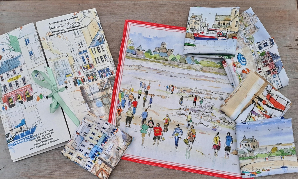 Mouchoirs aquarelles de la Manche