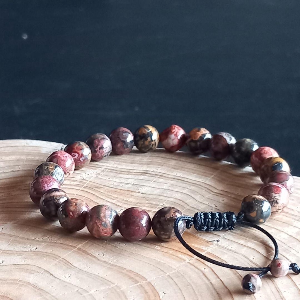 Bracelet ajustable en perles 8 mm