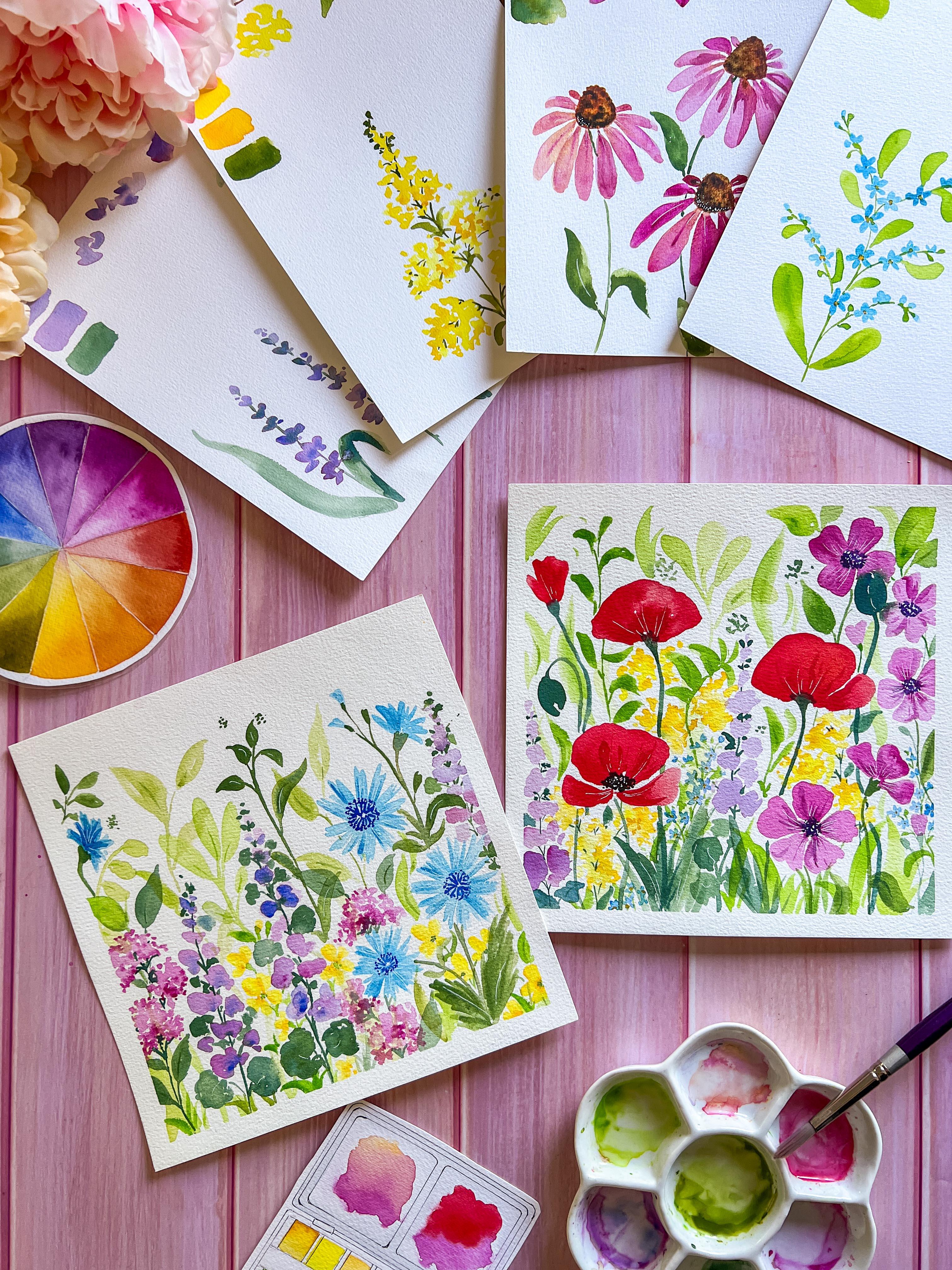 Atelier aquarelle en Alsace pour apprendre à peindre des fleurs