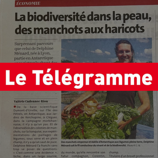 La biodiversité dans la peau, des manchots aux haricots

Par Valérie Cudennec-Riou
Le Télégramme