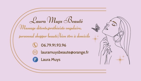 Bienvenue dans ton moment rien qu’à toi

Je m’appelle Laura, et ma mission, c’est de t’aider à te sentir bien dans ton corps, dans ta tête… et dans ta peau !

Ici, je te propose plusieurs façons de prendre soin de toi, selon tes envies et ton rythme :

Massages bien-être – à domicile dans un rayon de 30 km autour de La Cavalerie : pour soulager les tensions, te détendre et t’offrir une vraie pause dans ton quotidien.

Prothésie ongulaire – également à domicile dans un rayon de 30 km autour de La Cavalerie : des poses soignées, adaptées à ton style de vie, que tu aimes le naturel ou l’original !

Press-on nails – des capsules sur mesure, prêtes à poser, pour des ongles sublimes sans rendez-vous… avec livraison partout en France !

Coachings personnalisés en visio :

Beauté & bien-être : pour t’aider à trouver une routine qui te ressemble (peau, soin, énergie, confiance…).

Équilibre & perte de poids : pour te guider avec bienveillance vers plus de légèreté, sans pression ni jugement.