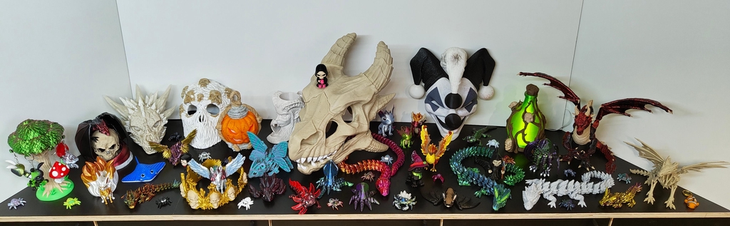 Ein großer Banner mit einer großen Auswahl meiner 3D Produkte im Shop.