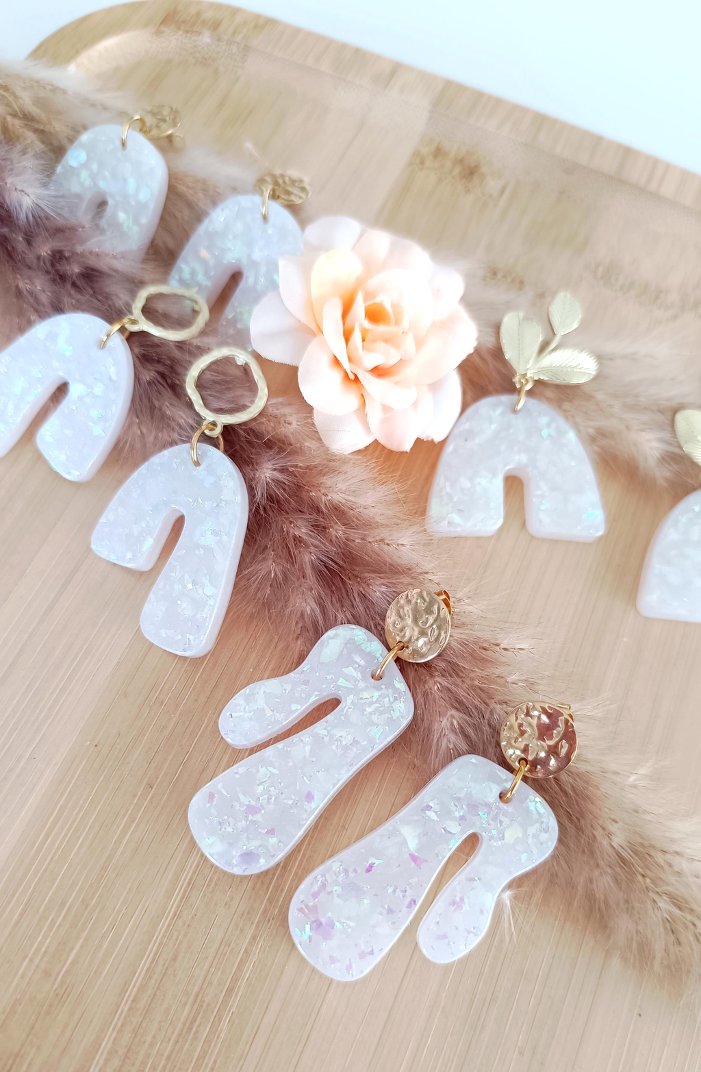 Boucles d'oreilles paillettes bleu 