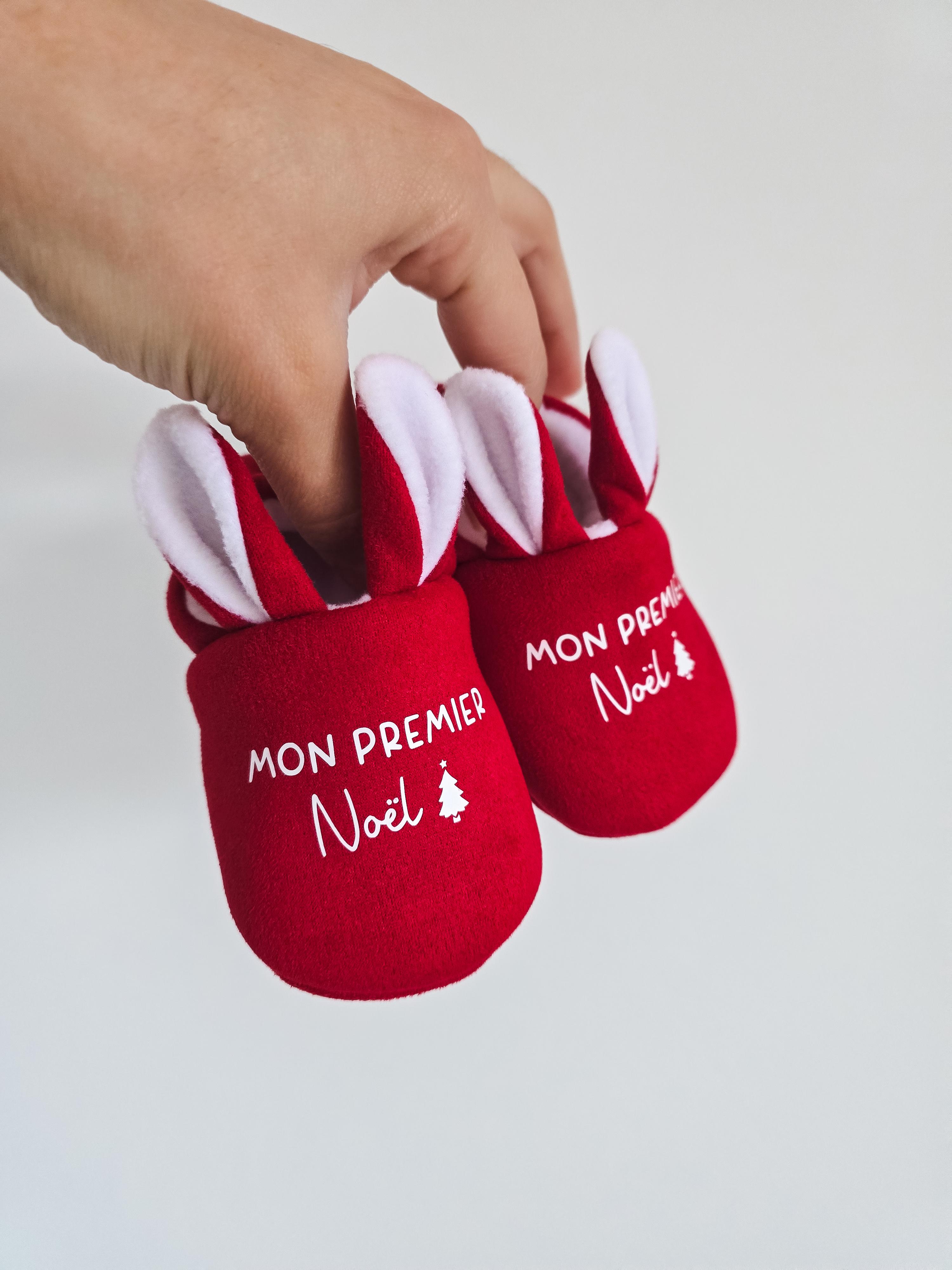 chaussons bébé mon premier noël