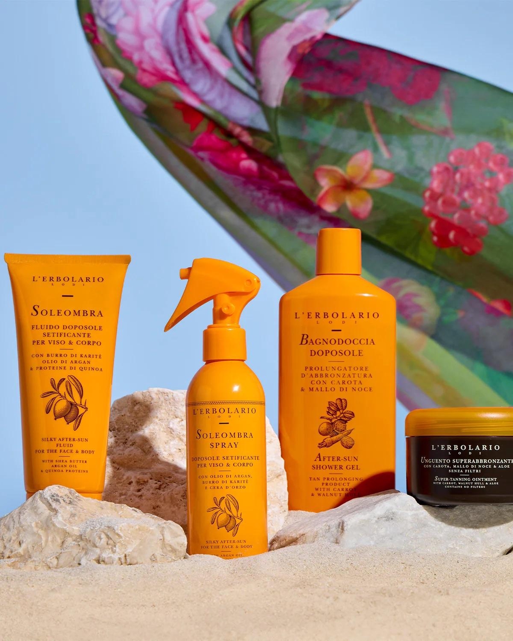 Creme solari per viso e corpo, spray e oli a rapido assorbimento, stick solari per zone delicate come labbra e cicatrici, ma anche abbronzanti e creme e lozioni doposole: L'Erbolario ha formulato per te i migliori prodotti solari per proteggere la pelle dai raggi UVA e UVB e per prolungare l'abbronzatura.