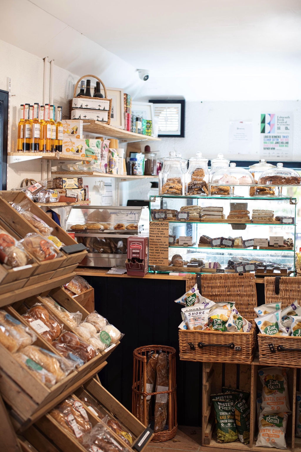 Deli counter, bread and cakes at Gweek Village Stores