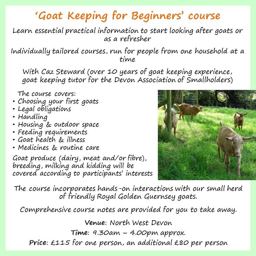 Goat keeping courses for beginners or as a refresher