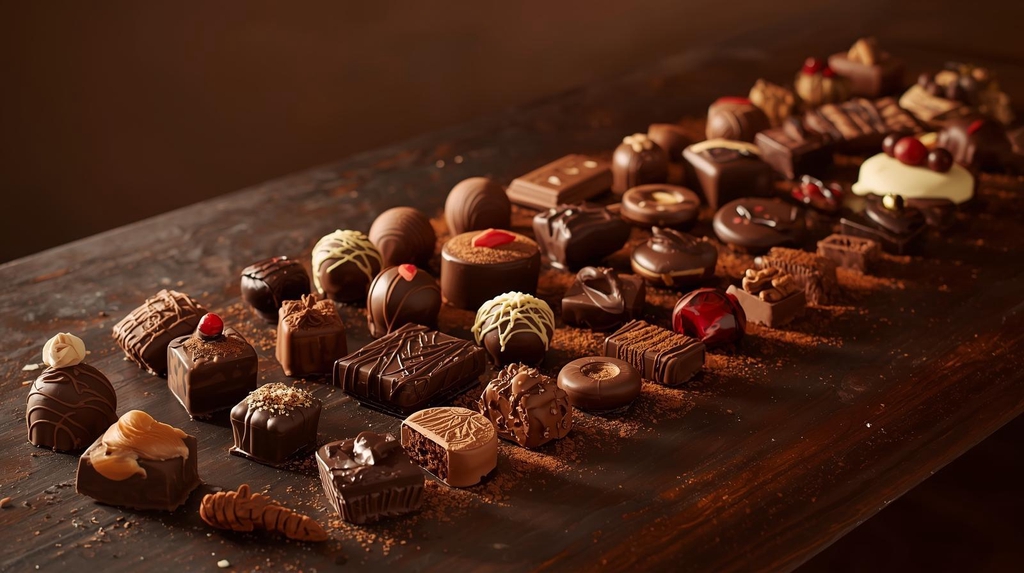 Tisch voller Pralinen 