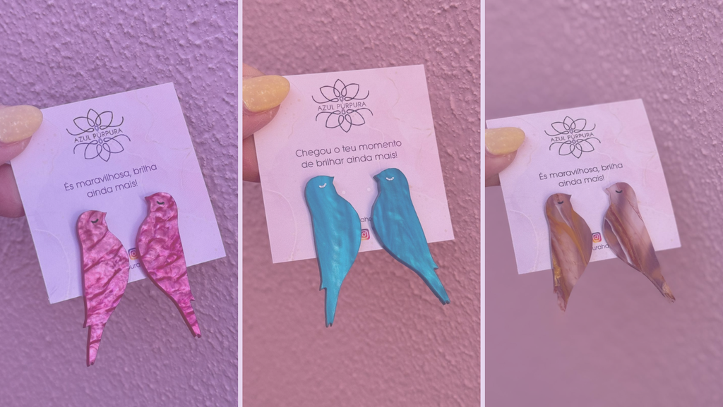 Brincos Exclusivos Azul Púrpura