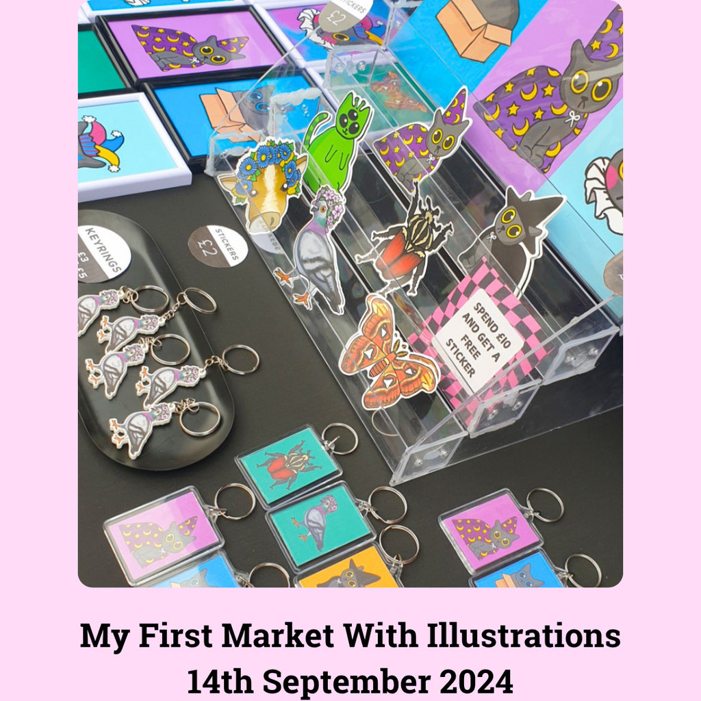 "My first market with illustrations 14th September 2024"