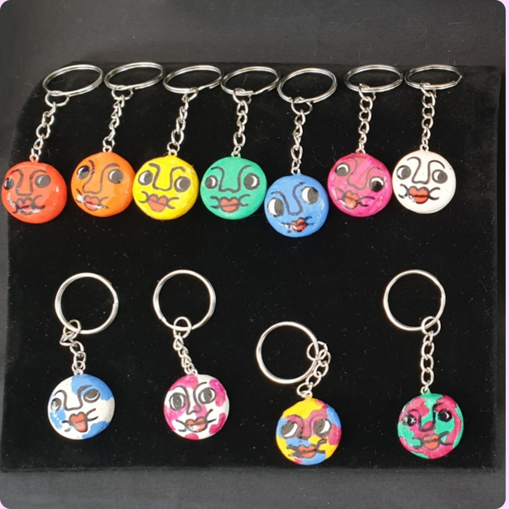 Clay Keyring Faces