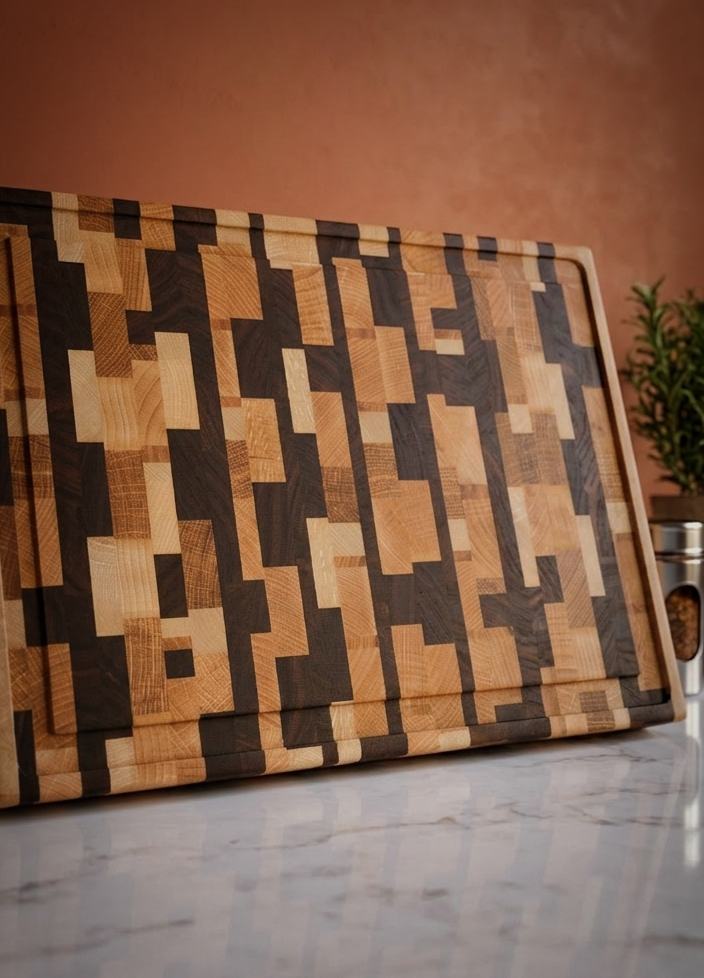 Billot de cuisine en bois de bout et de fabrication artisanale proche d'Amiens 