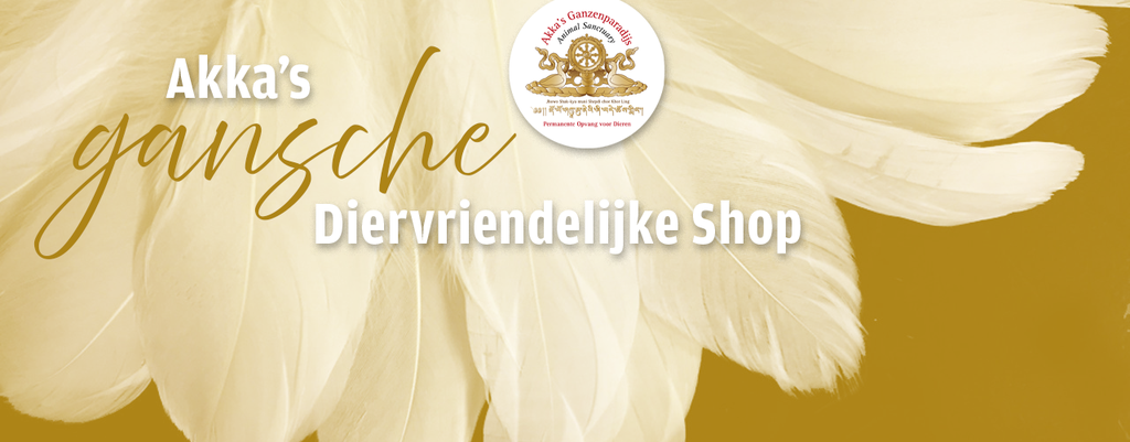 Webwinkel van Stichting Akka's Ganzenparadijs. Het gansche assortiment van deze site bevat Diervriendelijke producten die we verkopen ter ondersteuning van het werk voor de dieren. 