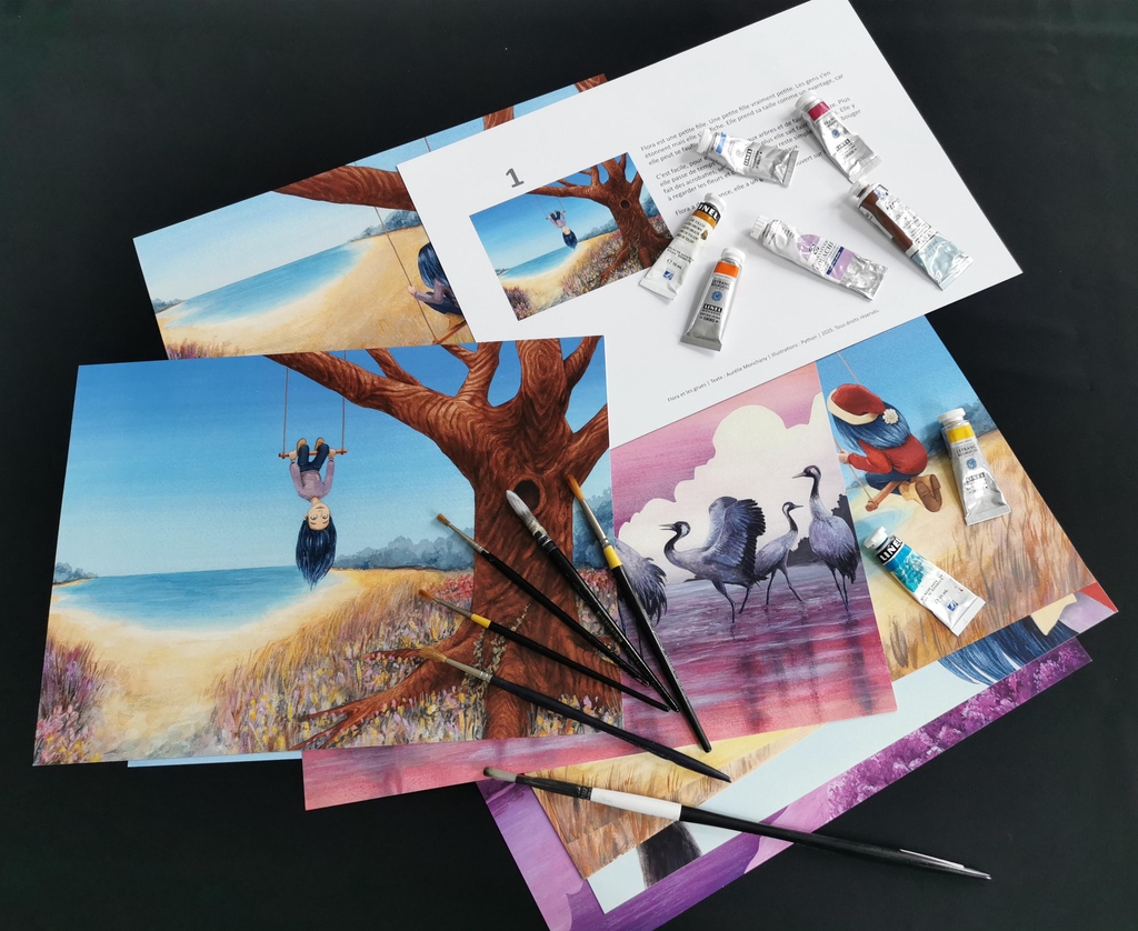 planches illustrées de kamishibai