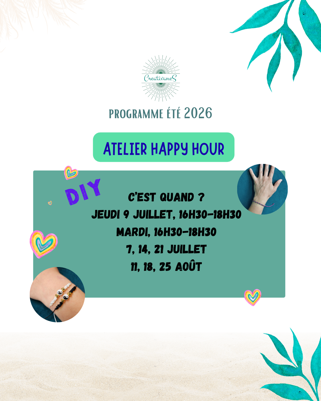 atelier bijou ado, happy hour
