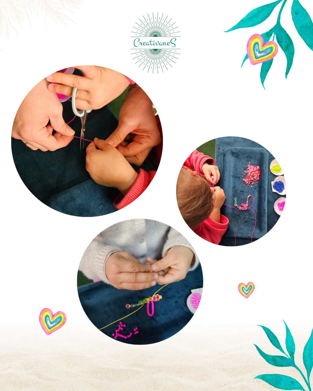 L'idée pour l'enfant est qu'il découvre l'univers créatif, qu'il apprenne quelque chose de nouveau et surtout qu'il soit en confiance avec l'accompagnant. Prendre du plaisir et passer un beau moment de partage à 2.
