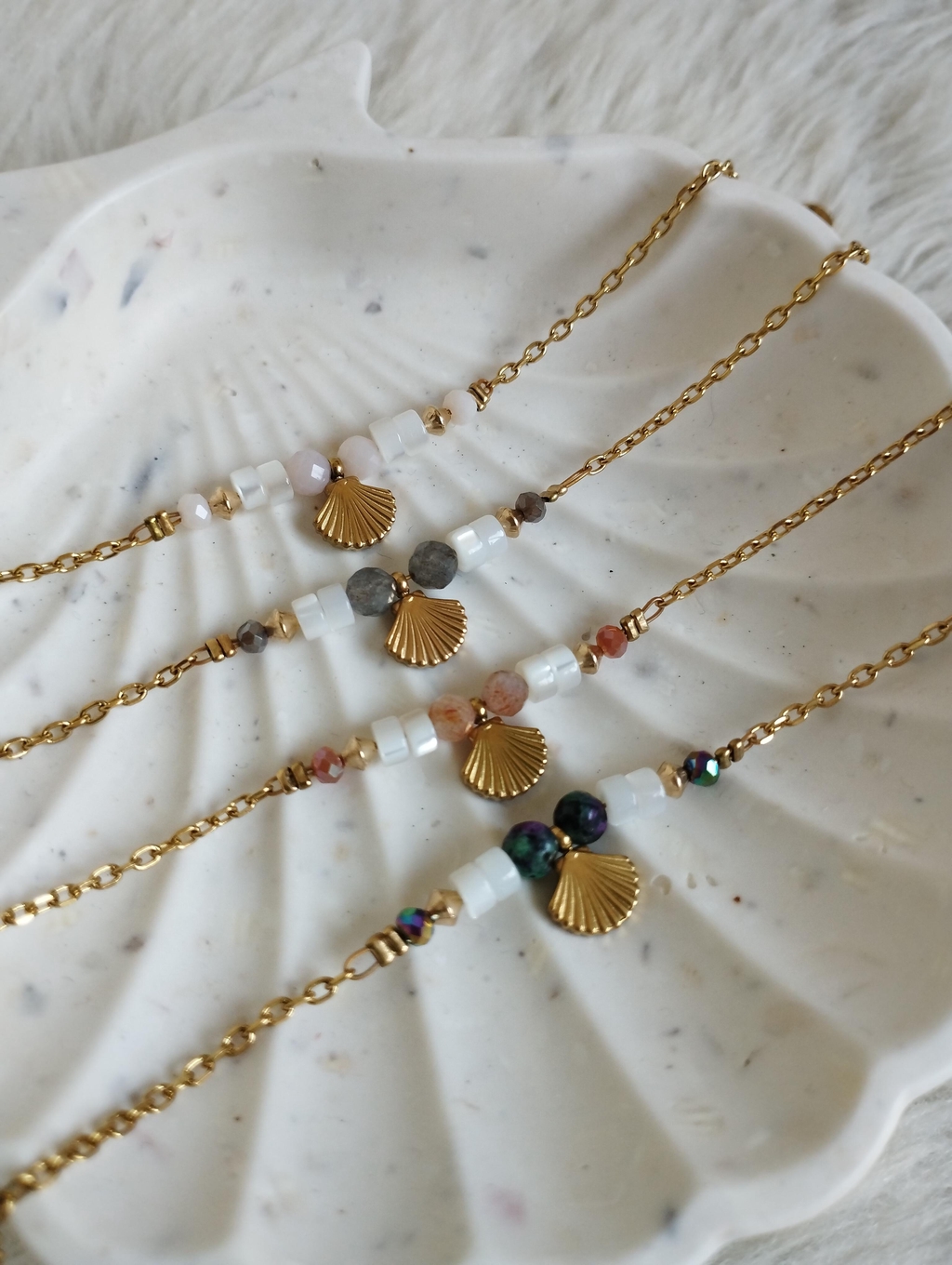 Bracelets bohèmes en pierre semi précieuse chaine en acier inoxydable