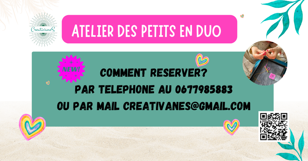 Atelier création de bijoux dans le 44, Loire-Atlantique, 85, Vendée, 49 , Maine et Loire et Bretagne. Ouvert dès 4 ans, idée d'activité pour enfants, adolescent, adulte. Une activité sympa pour un anniversaire, evjf, soirée filles entre copines ou avec des collègues. L'occasion de prendre du temps pour soi, de créer un bijou unique avec ses mains, idéal pour les fans du diy. Pour petits et grands, pour les bambins , les mini nous