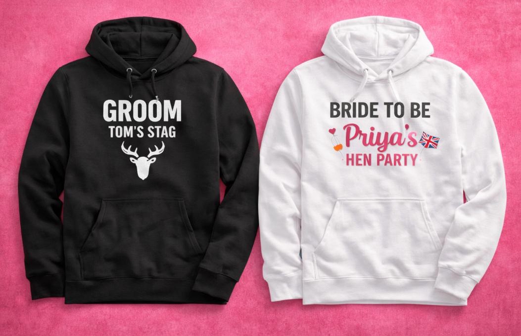 Personalised Stag Do & Hen Party Hoodies – Fully Customisable