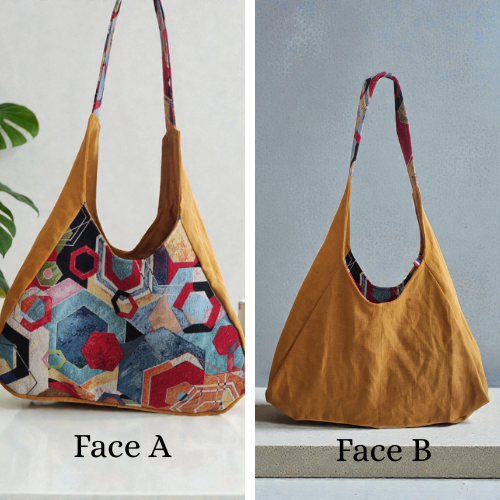 Sacs cabas Réversible une face lin une face toile 