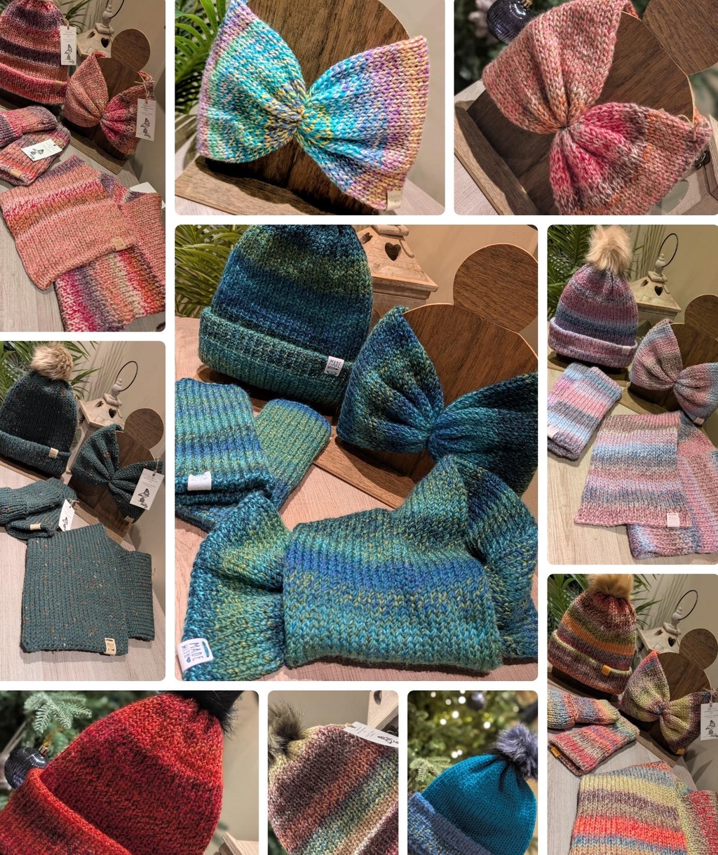 Knitwear- ear warmers, hats, scarves, gloves
