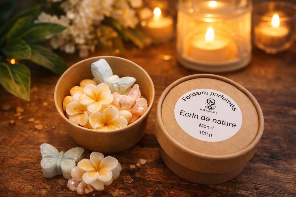 Fondants parfumés écrin de nature. Des fleurs, des papillons ...
