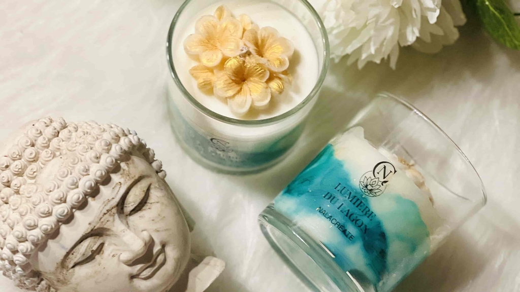 Bougie et fondants artisanaux parfumée cire végétale créé par Nalacreate dans le Golfe de st-Tropez