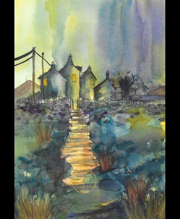 Explorations of emotional depth, transformation, and liminal spaces. Art that holds both the darkness and the dawn.