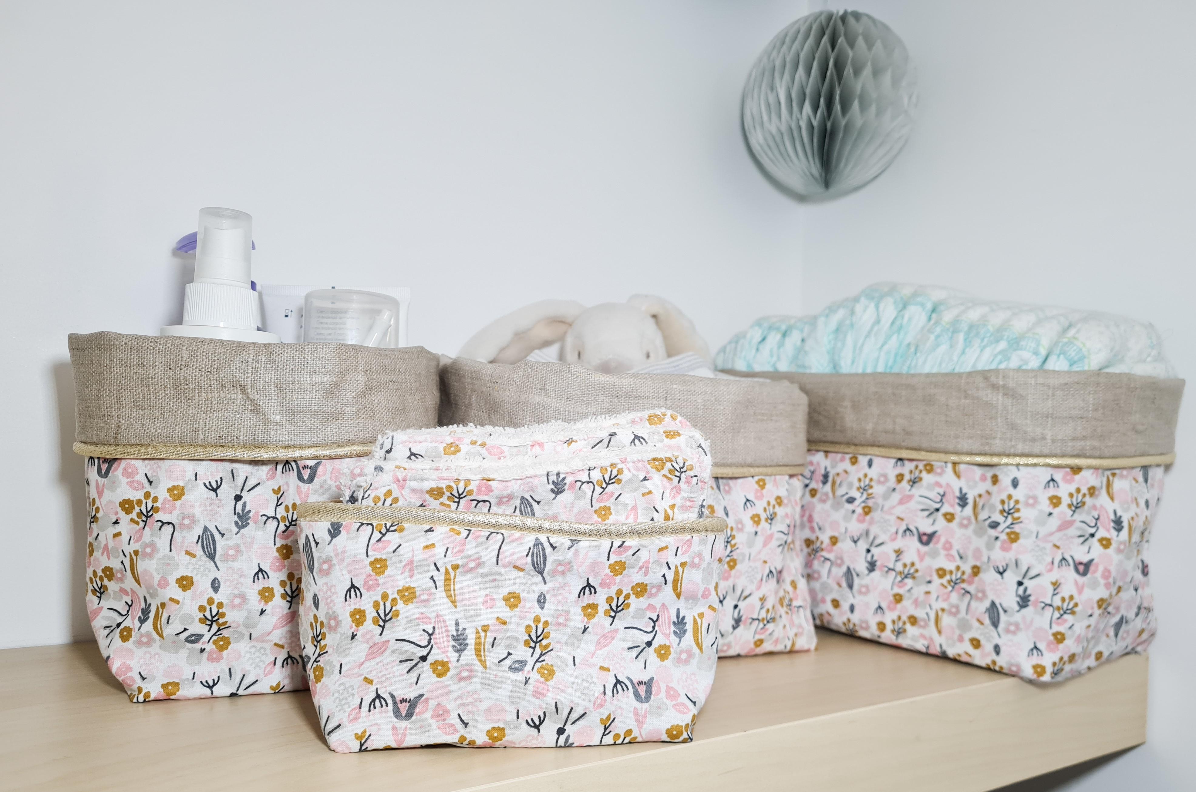 Paniers de rangement en tissu de plusieurs tailles pour organiser sa maison