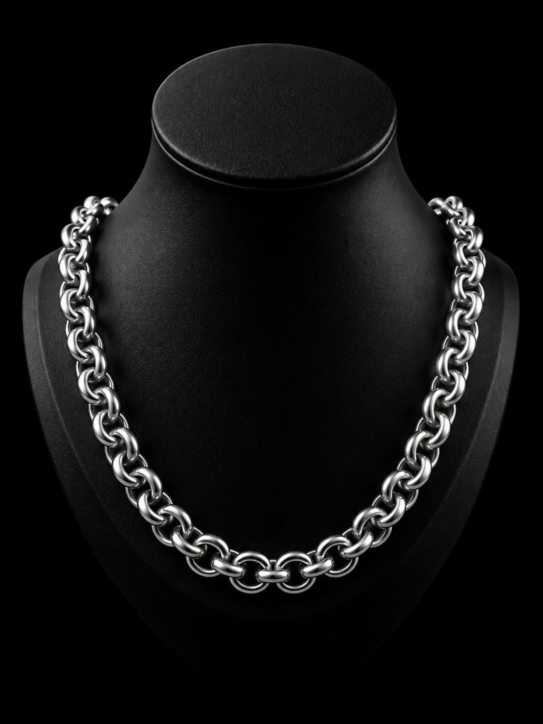 Hohl gearbeitete Erbskette aus 925er Sterlingsilber mit glänzend polierten, runden Gliedern.