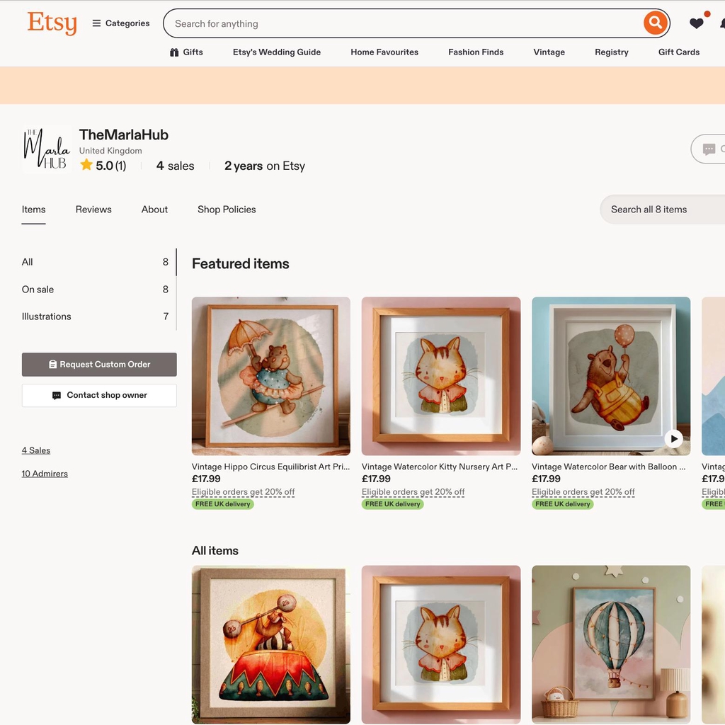 Etsy shop The Marla Hub