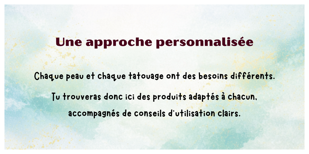 Chaque peau et chaque tatouage ont des besoins différents.

Tu trouveras donc ici des produits adaptés à chacun, accompagnés de conseils d’utilisation clairs.