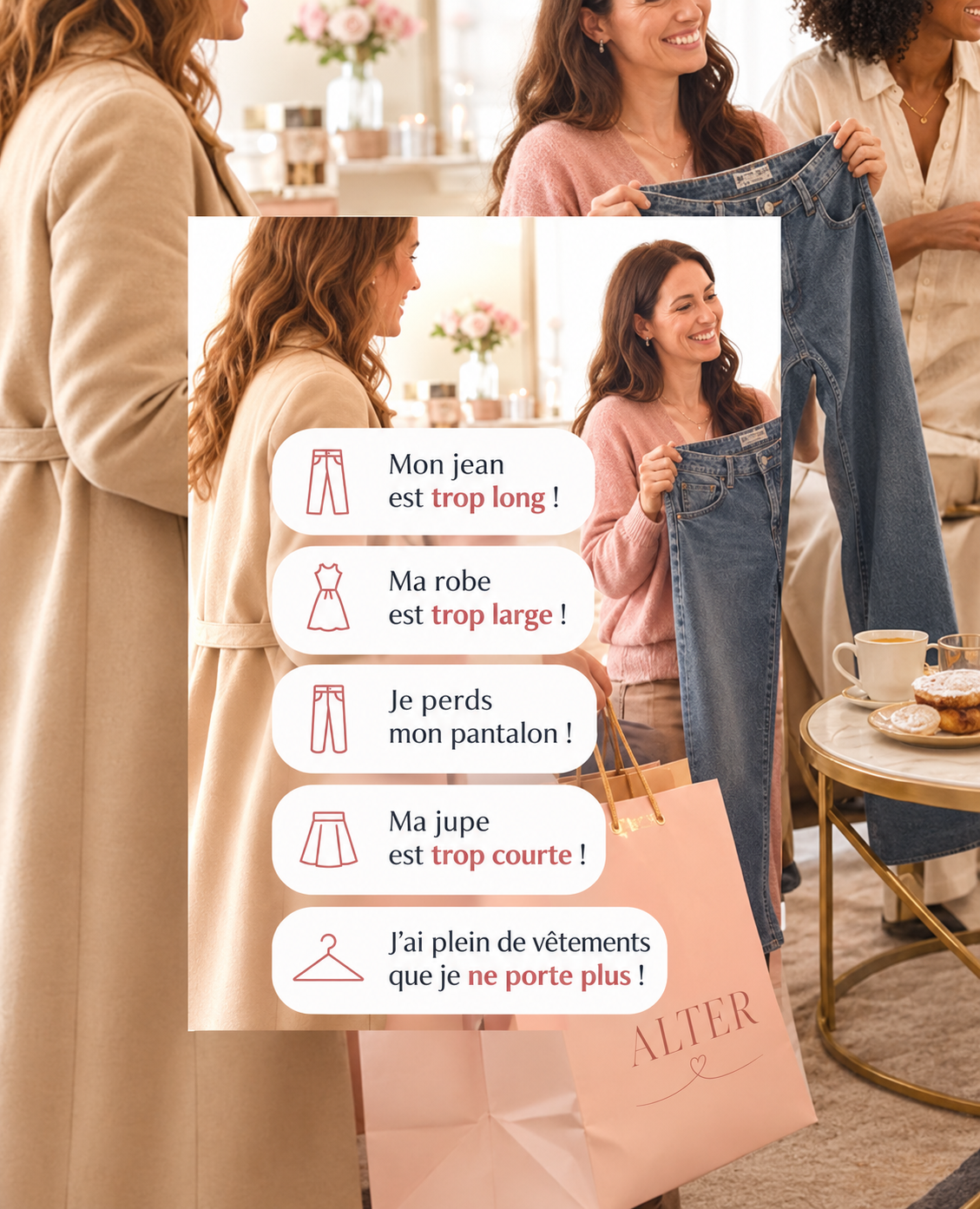 Conseils pour organiser et valoriser son dressing. Conseil style et dressing personnalisé. Conseil morphologie et ajustement des vêtements. Vêtements à retoucher pour retrouver une coupe adaptée. Donner une nouvelle vie à ses vêtements grâce aux retouches