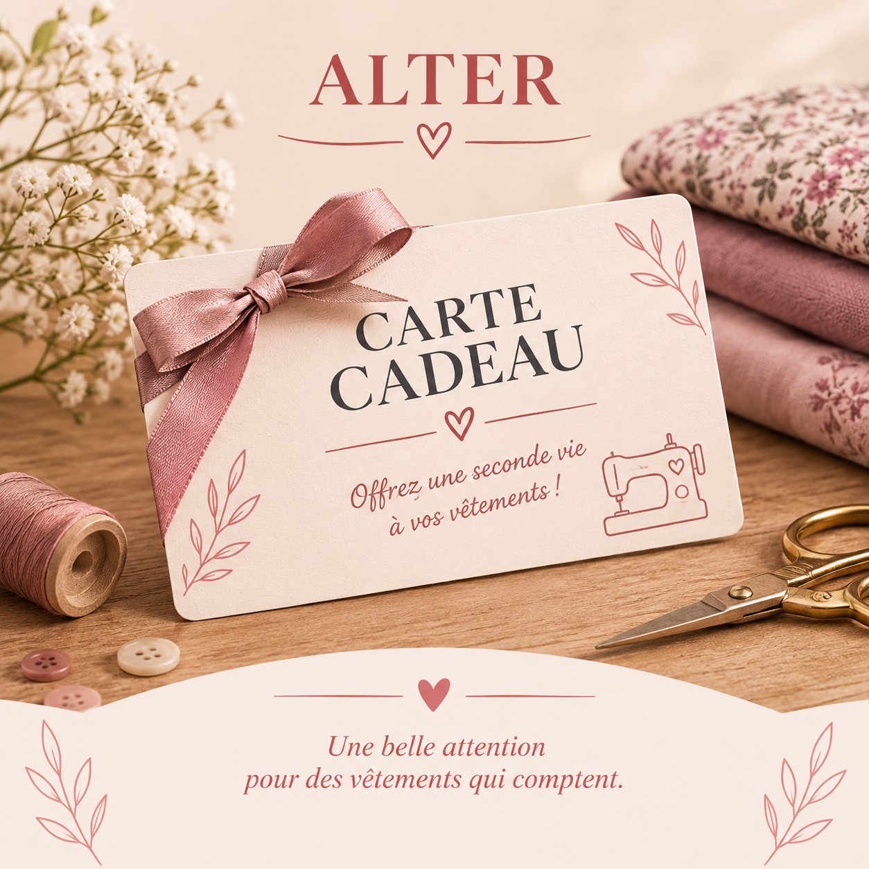 Carte cadeau ateliers couture & retouches | ALTER