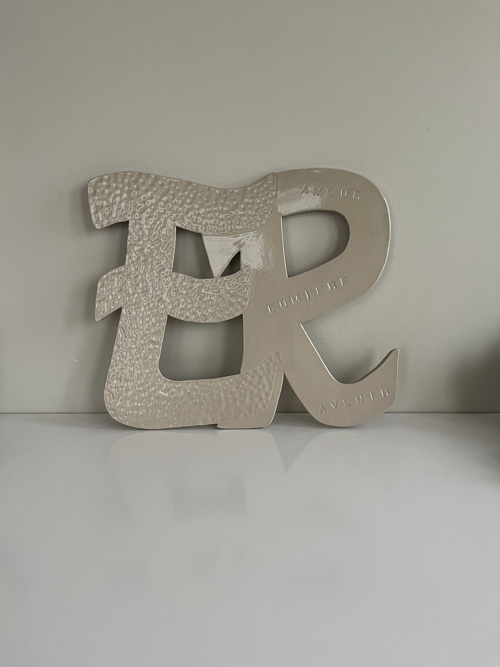 Cadeau de naissance personnalisé décoration murale en grès