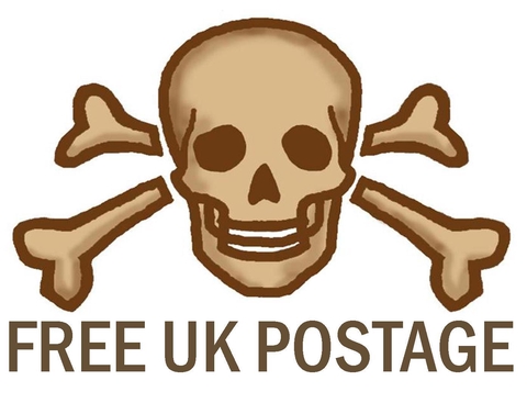 Skull and Crossed Bones with the text "FREE UK POSTAGE"