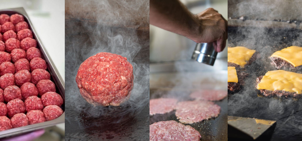 Smash burger artesanal 100% bovino com cheddar derretido na chapa