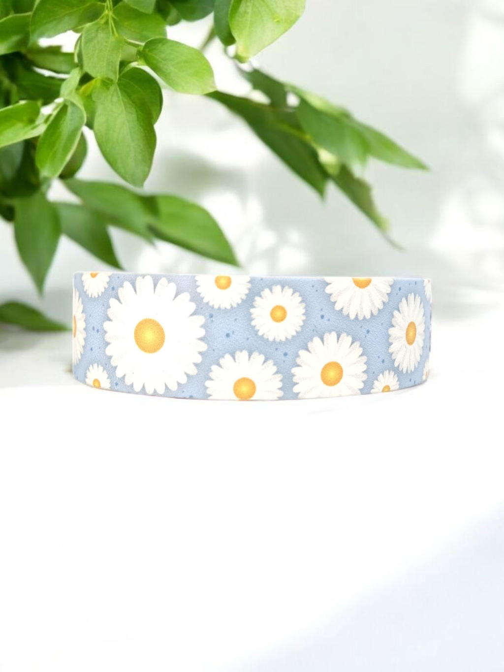 Collier pour chien en biothane style marguerites