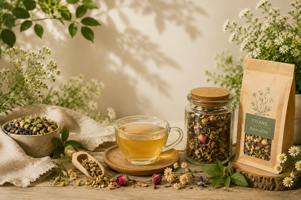 Bienvenue au Jardin du Bien-être 🌿
Découvrez une sélection de tisanes, thés et produits naturels, choisis avec soin pour accompagner vos moments de bien-être au quotidien.

Des plantes, des saveurs et des rituels à découvrir pour prendre soin de soi naturellement. 🌸

Prenez le temps de vous faire du bien.