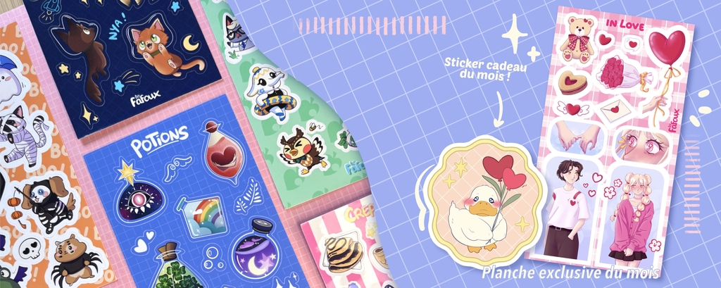 Des stickers à gogo !
Entre stickers individuels et planches, vous trouverez votre compte !