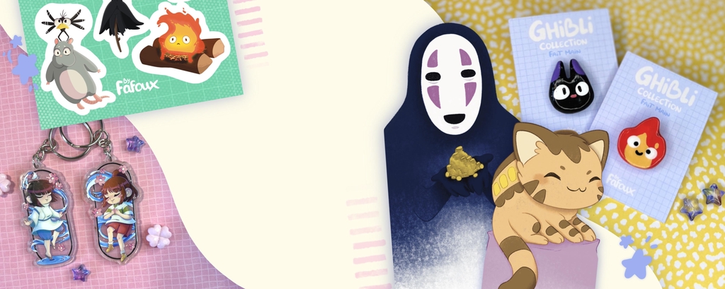 Collection Ghibli
Entre pins et porte clés, si vous aimez l'univers de Miyasaki, vous trouverez votre compte !