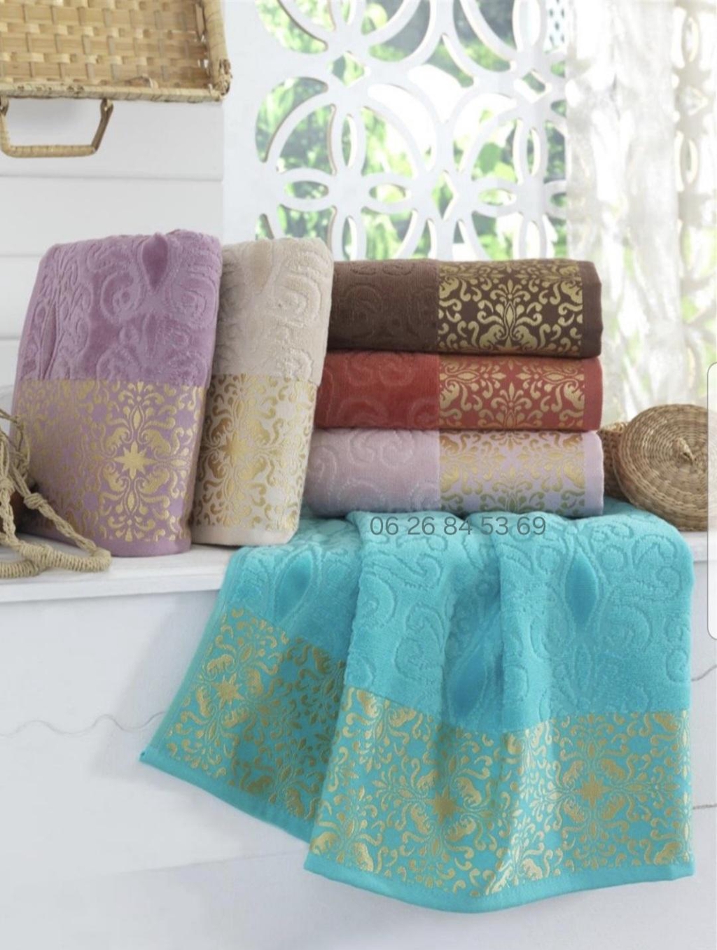 Grossiste serviettes 100% coton ASKENA : lot de linge de bain qualité hôtelière fabrication Turquie depuis 2009