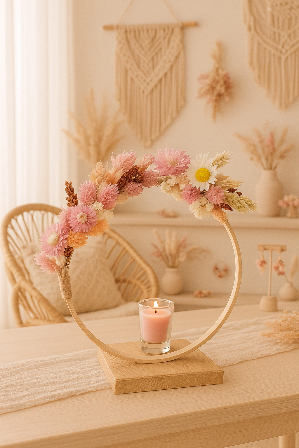 Bougeoir décoratif floral fait sur-mesure